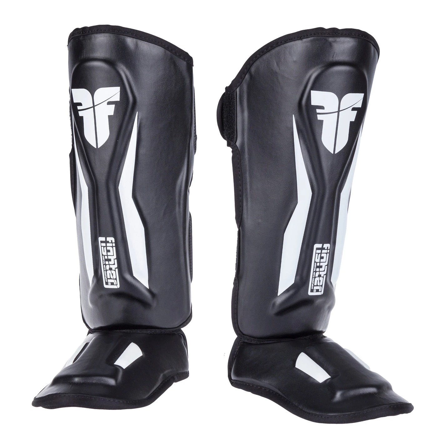 Fighter Shinguards Thai Ergo - Black/white, FSG-004BW 1 Fighter Shinguards Thai Ergo - Black/white, FSG-004BW