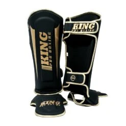 King Pro Boxing Shin Guards Revo 6 - Black/gold