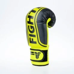 Fighter Boxing Gloves Basic Stripe - Neon Yellow/black -Boxing Equipment Store 1376APU BN06