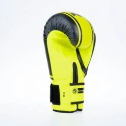 Fighter Boxing Gloves Basic Stripe - Neon Yellow/black -Boxing Equipment Store 1376APU BN07