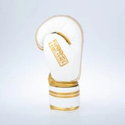 Fighter Boxing Gloves Basic Stripe - White/gold -Boxing Equipment Store 1376APU WG04