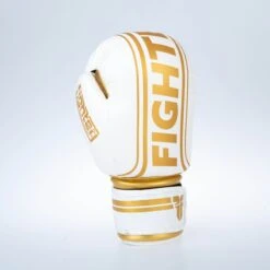 Fighter Boxing Gloves Basic Stripe - White/gold -Boxing Equipment Store 1376APU WG05