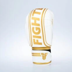 Fighter Boxing Gloves Basic Stripe - White/gold -Boxing Equipment Store 1376APU WG06