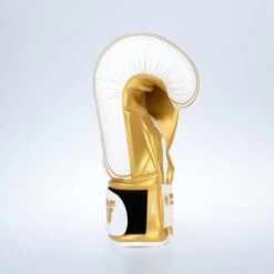 Fighter Boxing Gloves Basic Stripe - White/gold -Boxing Equipment Store 1376APU WG07