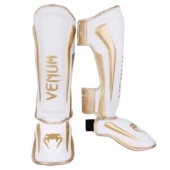 Venum ELITE Shin Guards - White/gold