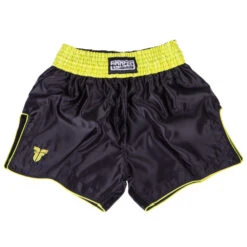 Fighter Thai Trunks Bangkok Plain - Black/neon Yellow, FP10
