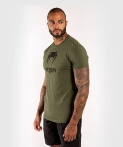 Venum Classic T-shirt - Khaki -Boxing Equipment Store 98a83c34ff2ccd7a430e66c1a14c56feace68351 TS CLASSIC KAKI BLACK SD 02