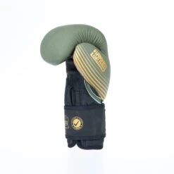 Fighter Boxing Gloves SPLIT Stripes - Khaki/gold -Boxing Equipment Store FBG 001 SKH03