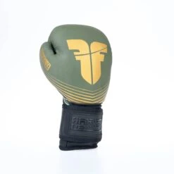 Fighter Boxing Gloves SPLIT Stripes - Khaki/gold -Boxing Equipment Store FBG 001 SKH05