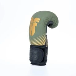 Fighter Boxing Gloves SPLIT Stripes - Khaki/gold -Boxing Equipment Store FBG 001 SKH06