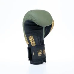 Fighter Boxing Gloves SPLIT Stripes - Khaki/gold -Boxing Equipment Store FBG 001 SKH07