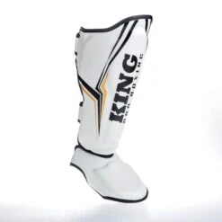 King Pro Boxing Shin Guards THOR - White/gold -Boxing Equipment Store KBPSGL THOR WH03