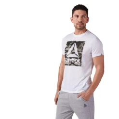Reebok Camo Logo T-Shirt White, CF3848 -Boxing Equipment Store efba0a6573ac81bdb3bd65e4e66f5e05