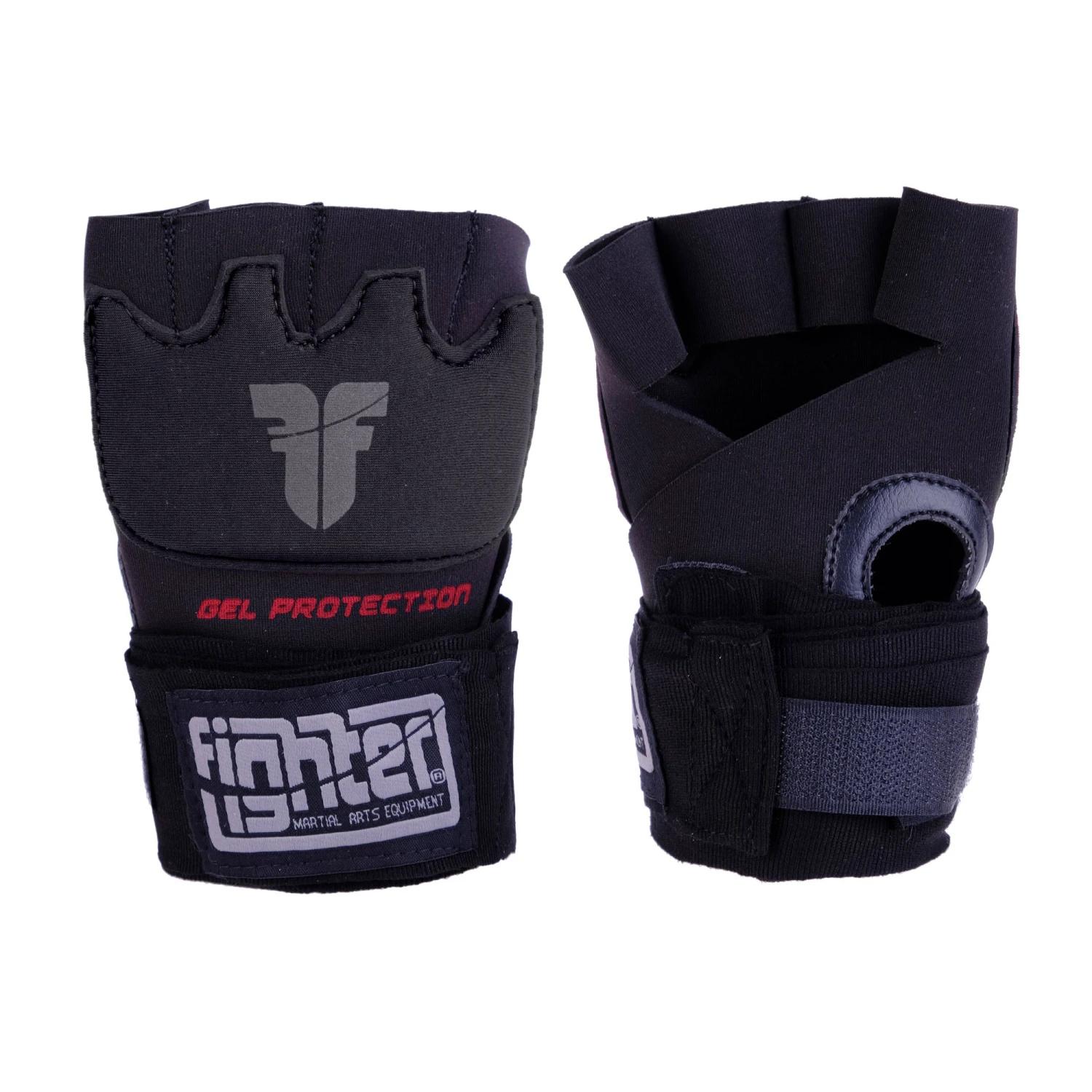 Fighter Strap Gel Hand-Wraps - Black, FGW-001BB 1 Fighter Strap Gel Hand-Wraps - Black, FGW-001BB