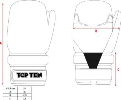 Top Ten Open Gloves ITF KIDS - Red -Boxing Equipment Store size cart 1